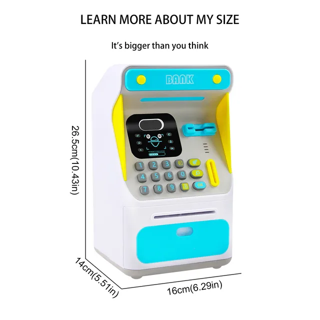 Z20 Atm Personal Cash Coin Money Savings Kids Atm Savings Banking Toys Bank Pink Blue Machine Kids Educational Toys For Children 4