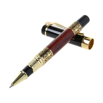 

Ballpoint Pen Luxury Metal Imitation Wood Emboss Pattern Rollerball Pen Office School Stationery gift Metal