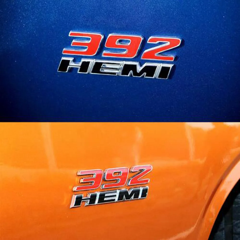 

For 392 345 6.4L HEMI Emblem Fender Side Sticker Car Tail Exterior Decoration for Dodge Challenger Caliber Jeep Wrangler Compass