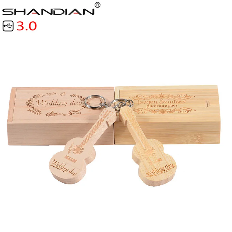 SHANDIAN USB 3,0 ручка-накопитель в форме гитары 4 ГБ 8 г 16 ГБ 32 ГБ 64 Гб деревянная гитара s модель memory Stick натуральная музыка pendrive