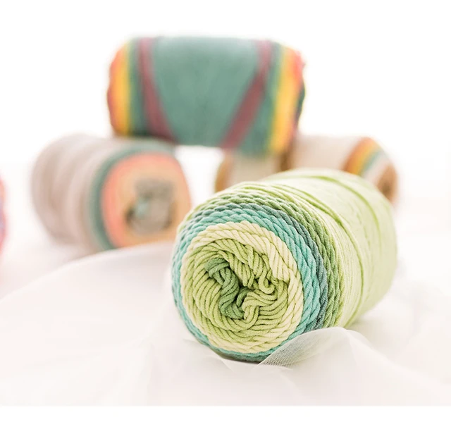 Wool Crochet Hand Soft Cotton DIY 100g Yarn 5ply Thick Knitting Rainbow HOT