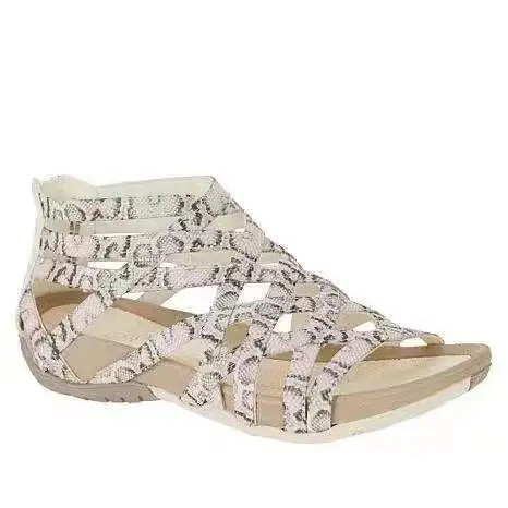 2021 Spring and Summer Plus Size Ladies Sandals Breathable Adult Sports Black Fish Mouth Viscose Shoes Roman Women's  Peep Toe 