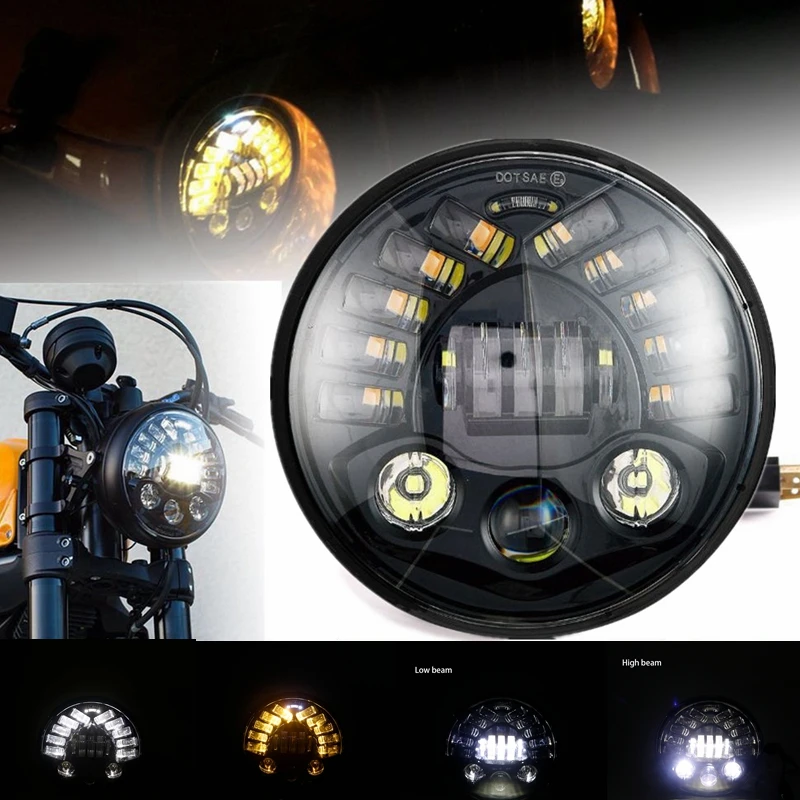 Новый 7 дюймов мотоцикл Проектор Touring фар HID ксеноновая лампа для | Автомобили и