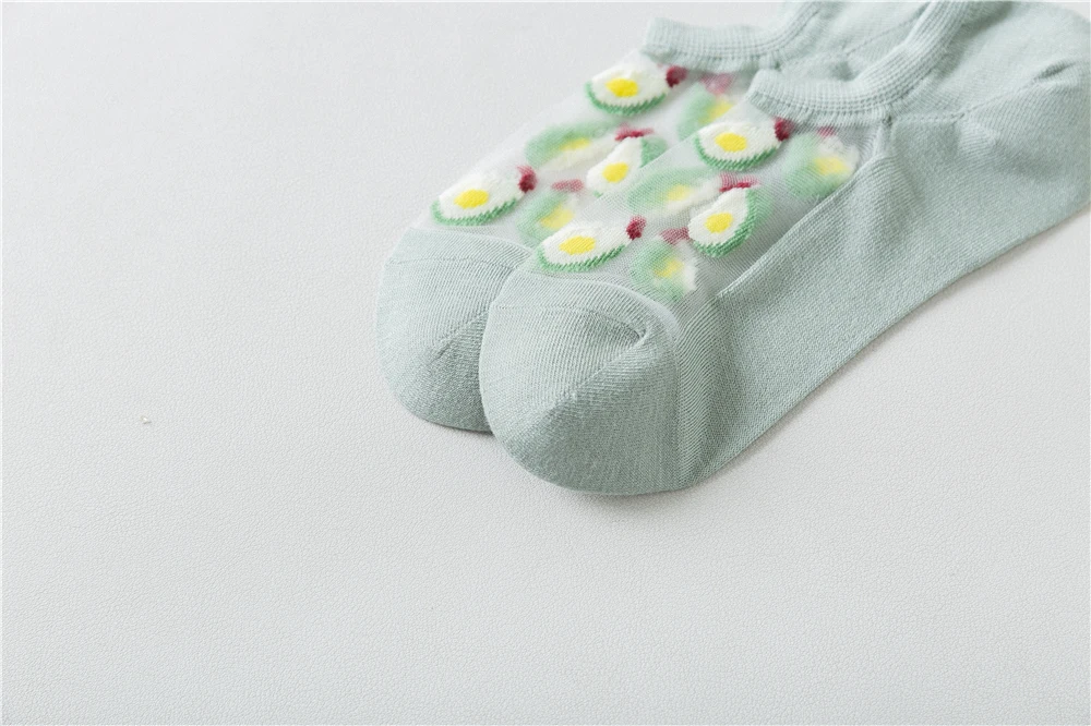 3 Paar süße Mädchen japanische Korea glücklich lustig Cartoon Baumwolle Eis Seide Socken Harajuku Obst Jacquard dünn atmungsaktiv rutschfest – Detail 15