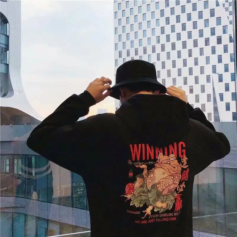 

Толстовка мужская в стиле Харадзюку, свитшот, стильная уличная одежда в стиле хип-хоп, топы с рисунком дьявола, одежда для пар, уличная одежда