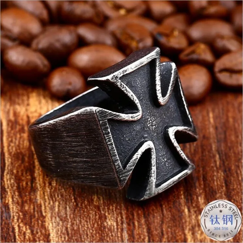 Кольцо с железным крестом Viking модные аксессуары из нержавеющей стали кольцо в