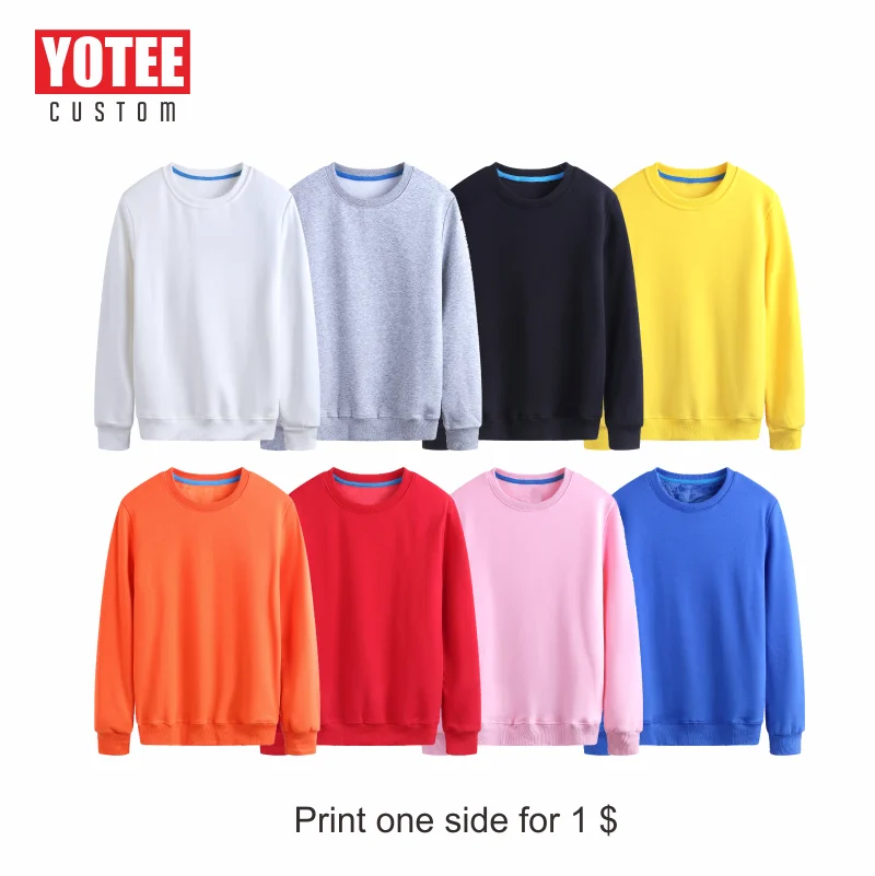 YOTEE trendy hoodie sweatshirts Autumn Winter round neck custom Long Sleeve Women and Men sports shirt