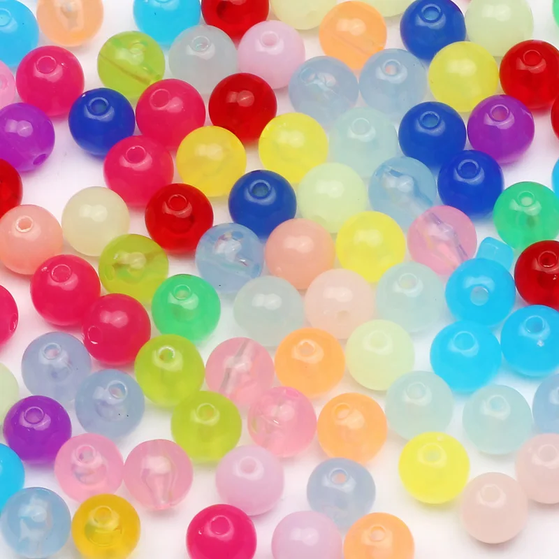 Perline Distanziali A Sfera Rotonda Perle Acriliche D Dimensione 1 5mm Bianco