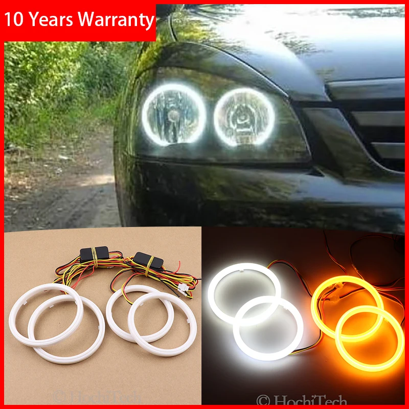 Для Lada Priora ВАЗ 2170 2171 2172 хлопок горки светодиодный двойной Цвет Ангел глаз белый янтарь сигнал поворота светильник