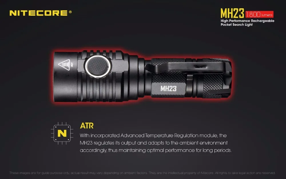 Lanterna para Auto Nova Nitecore Recarregável Bolso Busca Luz 1800lm Cree Xhp35 hd Power Led Defesa Acampamento Resgate Mh23 8 Cheap Lanternas