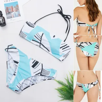 

New Solid Sexy Bikini Set Womens Swimming Costume Padded Swimsuit Monokini Push Up Bikini Sets Swimwear Female Biquini Plus Size