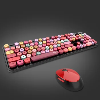 

Girls' keyboard and mouse set color mix and match keyboard wireless keyboard set104 key