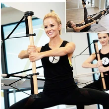 Деревянные Пилатес палка для упражнения Пилатес бар комплект с сопротивлением группа тела тренировки палки домашний тренажерный зал Йога тренировочные полосы сопротивления