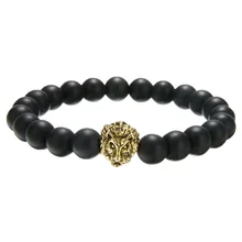 Shellhard, модный браслет с головой льва, Будда, бусы, браслет на запястье амулет, натуральный камень, браслет для мужчин и женщин, ювелирные изделия из бисера