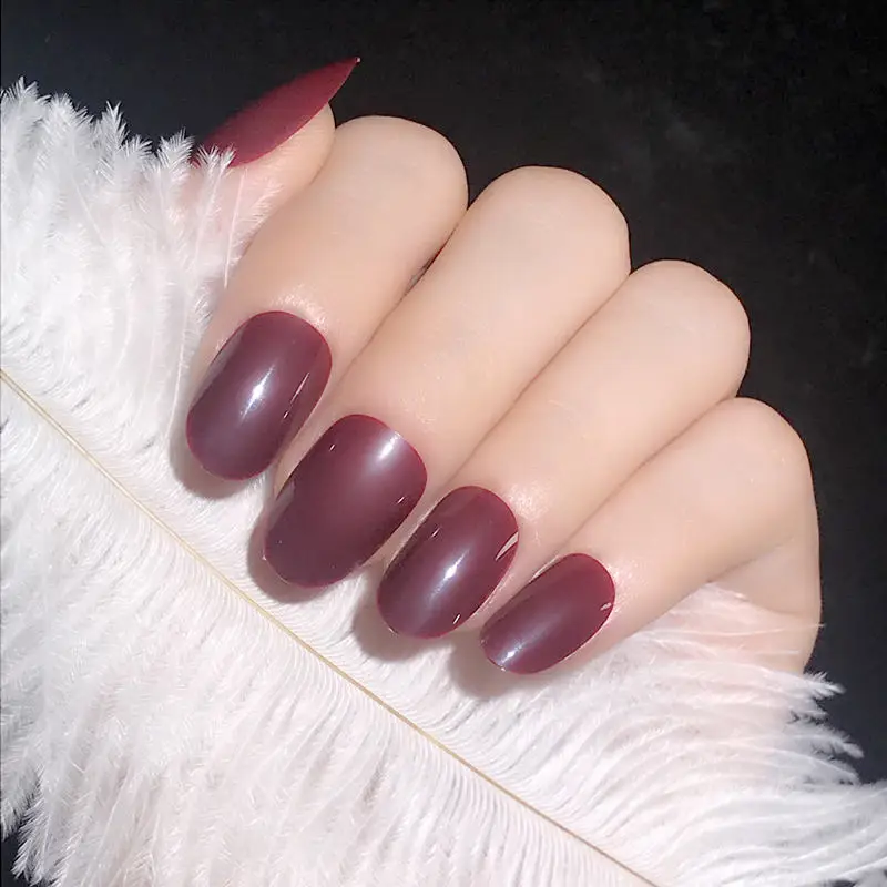Овальный короткий пресс на Nnails с клеем, стикер искусственный Les Faux Ongles полное покрытие искусственные поддельные ногти фальшивые ногти Pops - Цвет: 26-p83-4