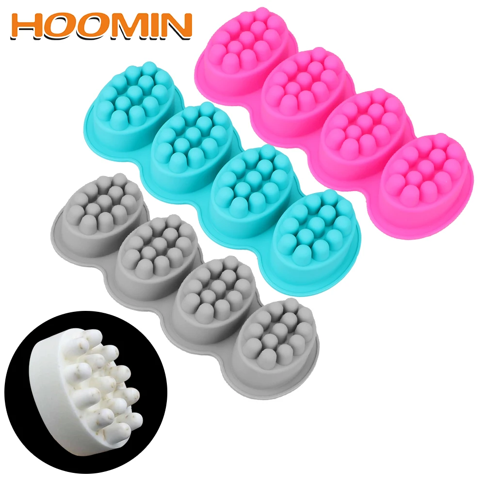 Силиконовые формы для мыла HOOMIN 3D овальные ручной работы 4 полости массажные