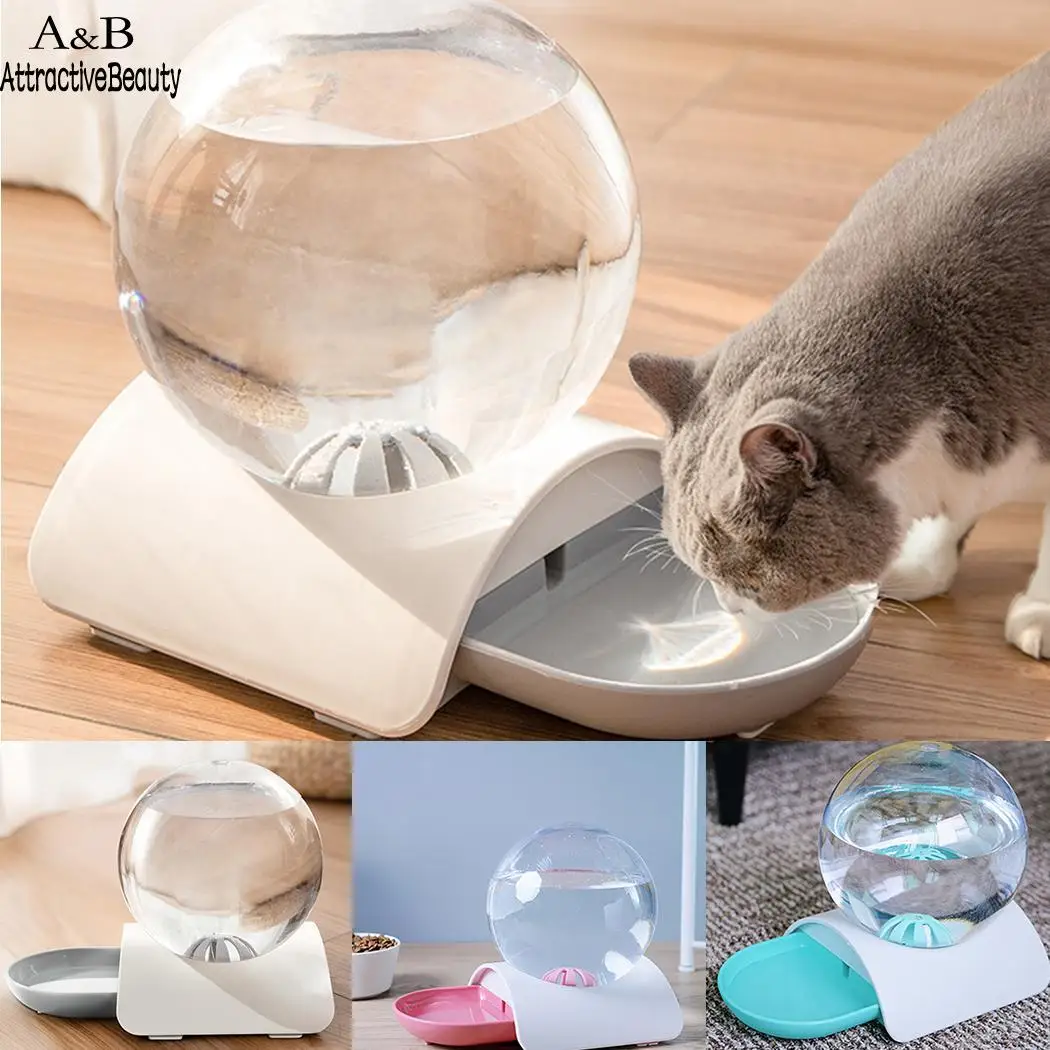

2.8L Pet Automatic Drinking Bowl Water Drinker Dog Cat With Green Pink Gray Water Tank Feeder Bowl
