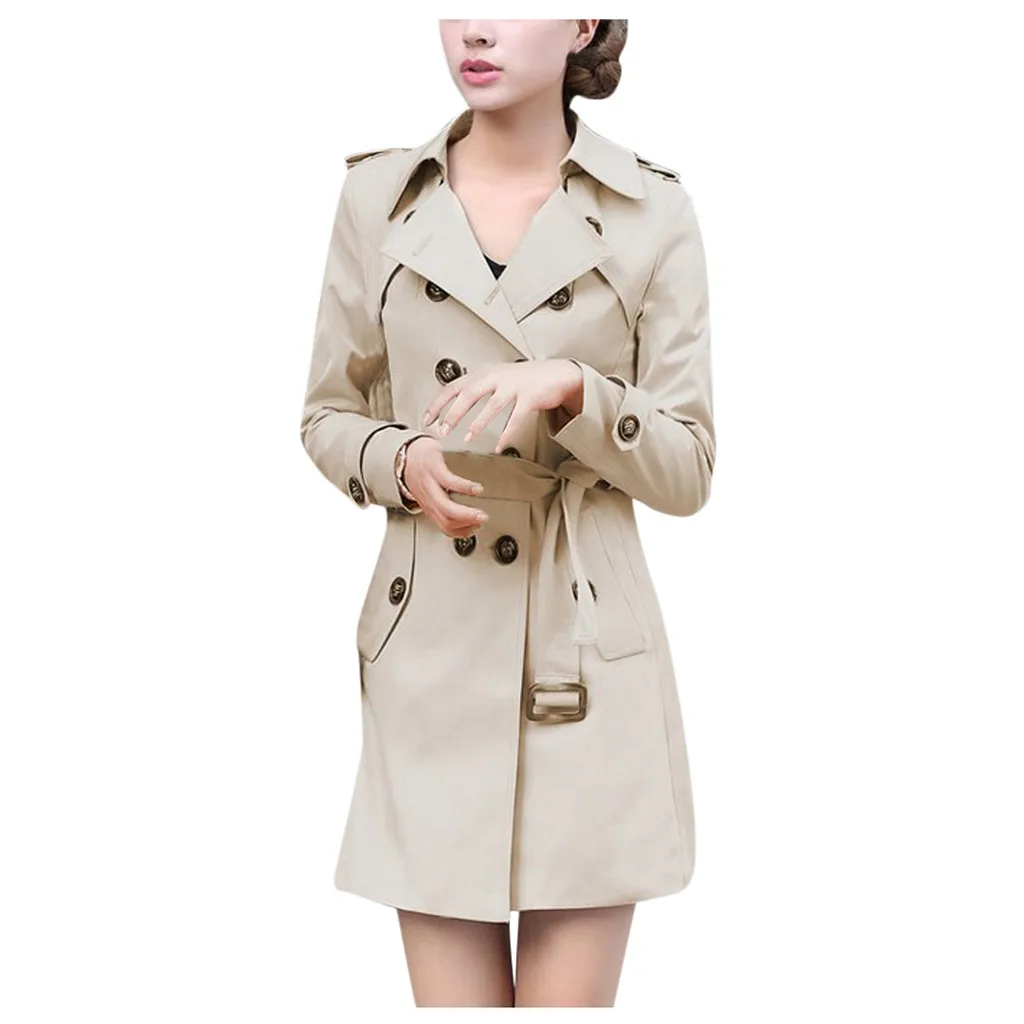 JAYCOSIN2019 женский тонкий пояс на пуговицах пальто Длинная ветровка Куртка Свободная модная деловая осенняя и зимняя популярная