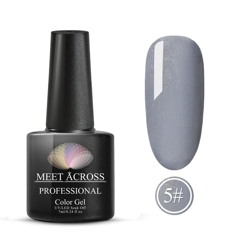 MEET ACROSS 8ml Nail Gel Christmas series Platinum UV Nail Gel 60 Colors Shimmer Nails Polish Base And Top Coat Primer For Nail - Цвет: AK3852