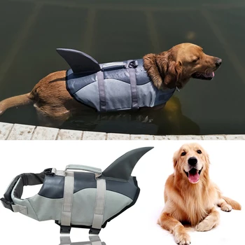 

Pet Dog Life Jacket Mermaid Shark Design Clothes Life Vest Collar Harness Saver Pet Dog Swimming Preserver Summer Swimwear