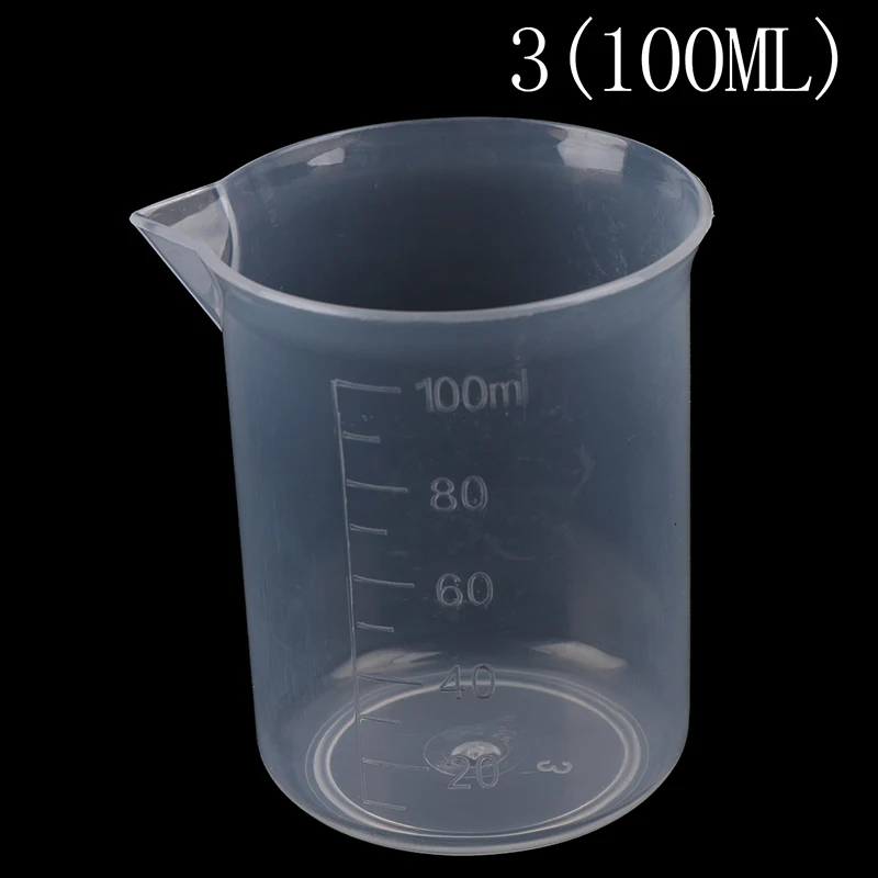 A3 2Pcs 250ml/150ml/100ml/50ml/25ml Transparent Kitchen Laboratory Plastic Volumetric Beaker Measuring Cup - Цвет: A3