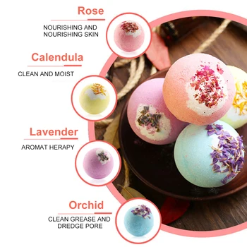 

4pcs Body Bath Salt Balls Multi-color Spa Essential Oils Skin Aromatic Odor Shower Bombs Ball Body Cleaner Spa spa accessories