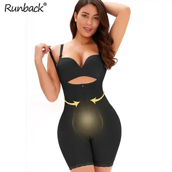 

Waist Trainer Body Shaper Front Zipper Black Push up Tummy Control Panties Bodysuits Fajas Reductoras Y Modeladoras Mujer