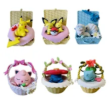 

Pokemon Bikachu Jigglypuff Charmander Anime Figures Toys Basket Elf Model Kawaii Kids Gifts Cute Figurine Action Figure Doll Toy