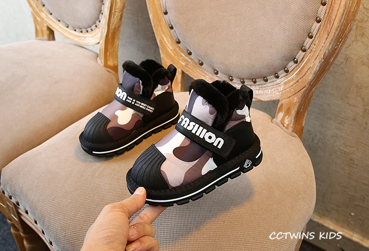 CCTWINS/детская обувь; коллекция года; модные зимние ботинки из натуральной кожи для девочек; Повседневная Мягкая Обувь для мальчиков; Детские камуфляжные ботинки; SNB023