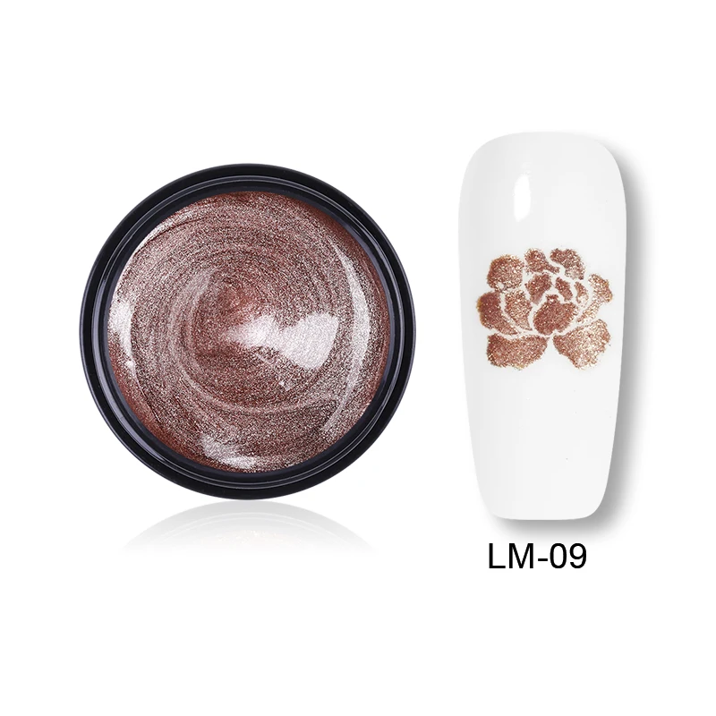 LM-09 LEMOOC, 5 мл, гель для стемпинга для ногтей, 14 цветов, гель для рисования, лак для ногтей, впитывающий УФ-гель для ногтей, цветная пластина для штампов - Цвет: LM-09