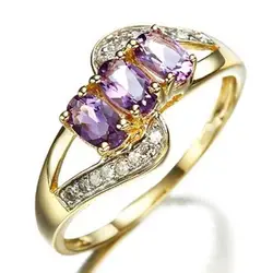 Роскошные фиолетовые циркониевые хрустальные золотые вечерние Подарок на годовщину для женских колец, обручальное кольцо и модные