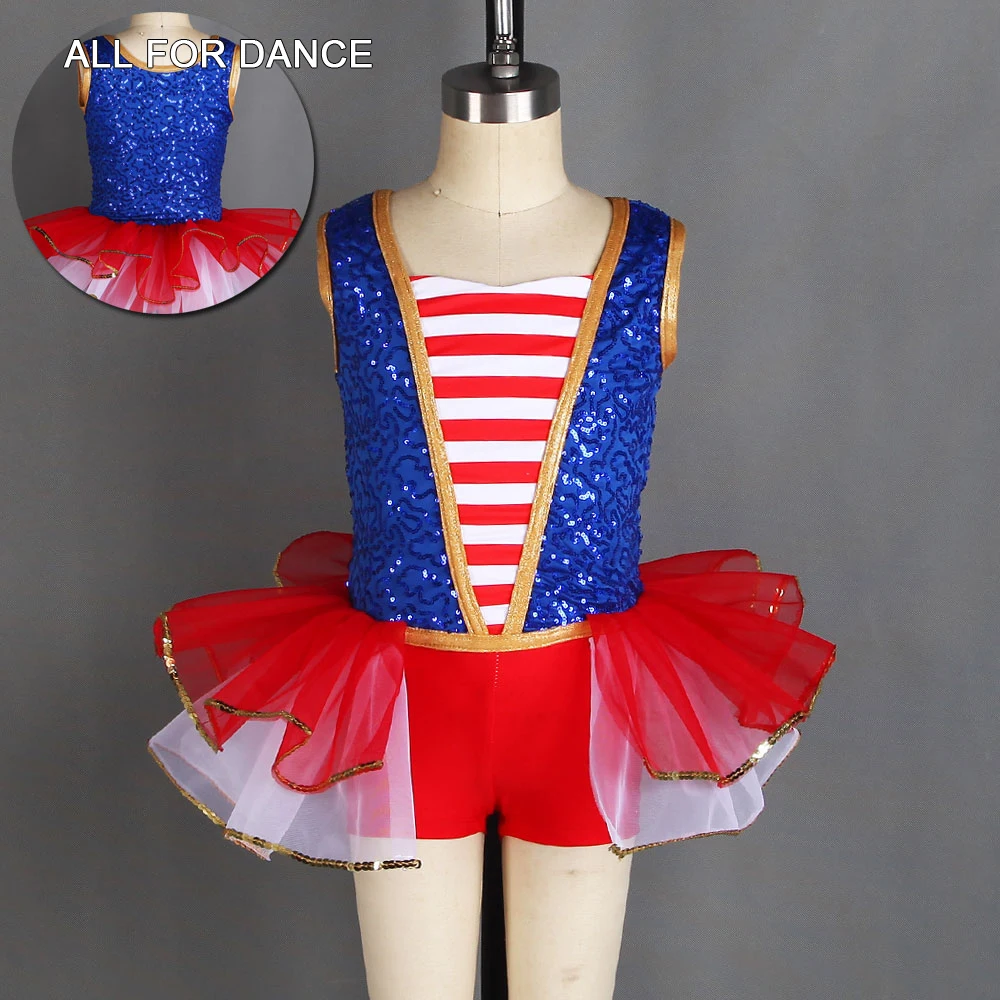 

20128 Royal Blue Sequin Bodice Ballet Costumes Girl Stage Performance Ballet Tutu Tap Jazz Dance Costumes Ballet Wear