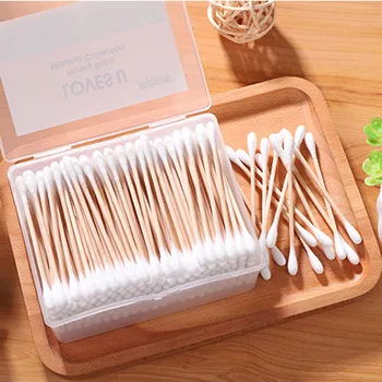 

200pcs Cotton Swabs Double Ball Head Bamboo Stick Cleaning Absorbent Cotton Swabs Brochas Maquillaje Marihuanna Cogollos