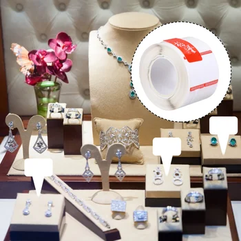 

1 Roll Sticky Label Paper Jewelry Tag Thermal Synthetic Paper Jewelry Tags Sticker Self-adhesive Jewelry Sticker Jewelry Supplie