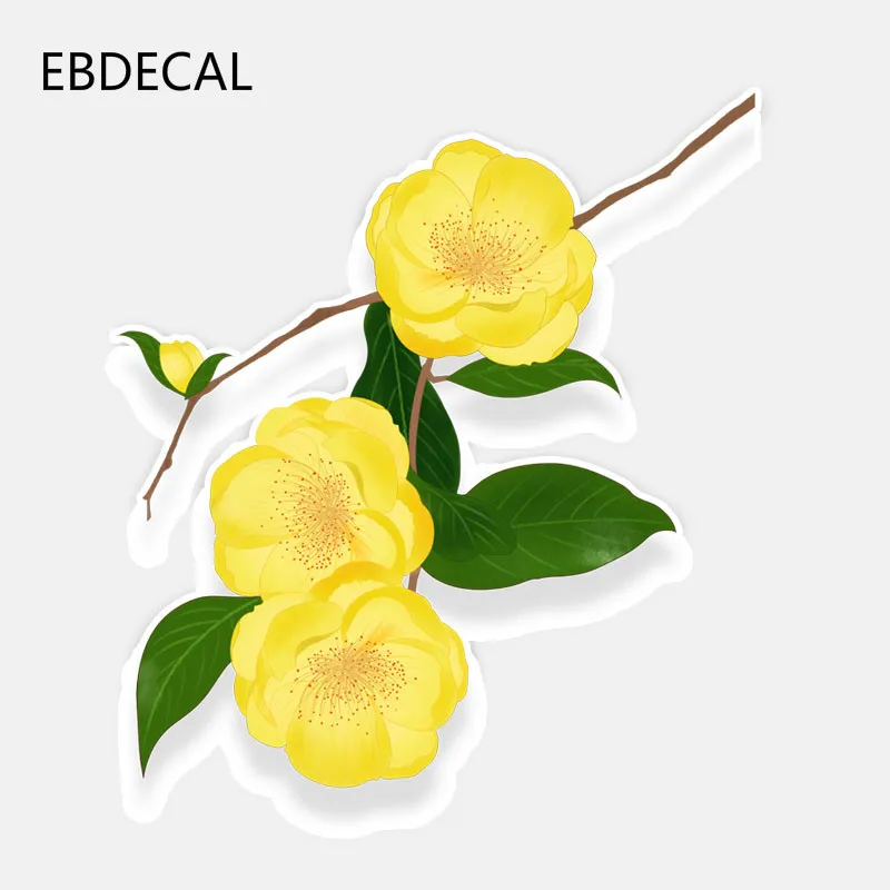 Ebdeckle желтые цветные цветы для Авто/бампер/окно/наклейка на стену наклейки DIY