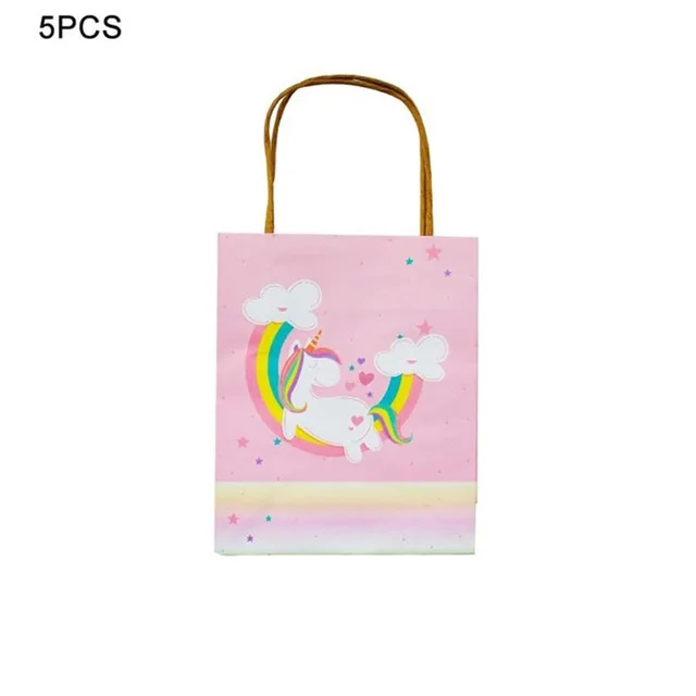 5Pcs Tote bag Новое поступление Рождественская вечеринка по случаю Дня рождения, праздник подарок для детей милый Единорог телескопическая металлическая книжная полка PAD52 - Цвет: 5Pcs Tote bag