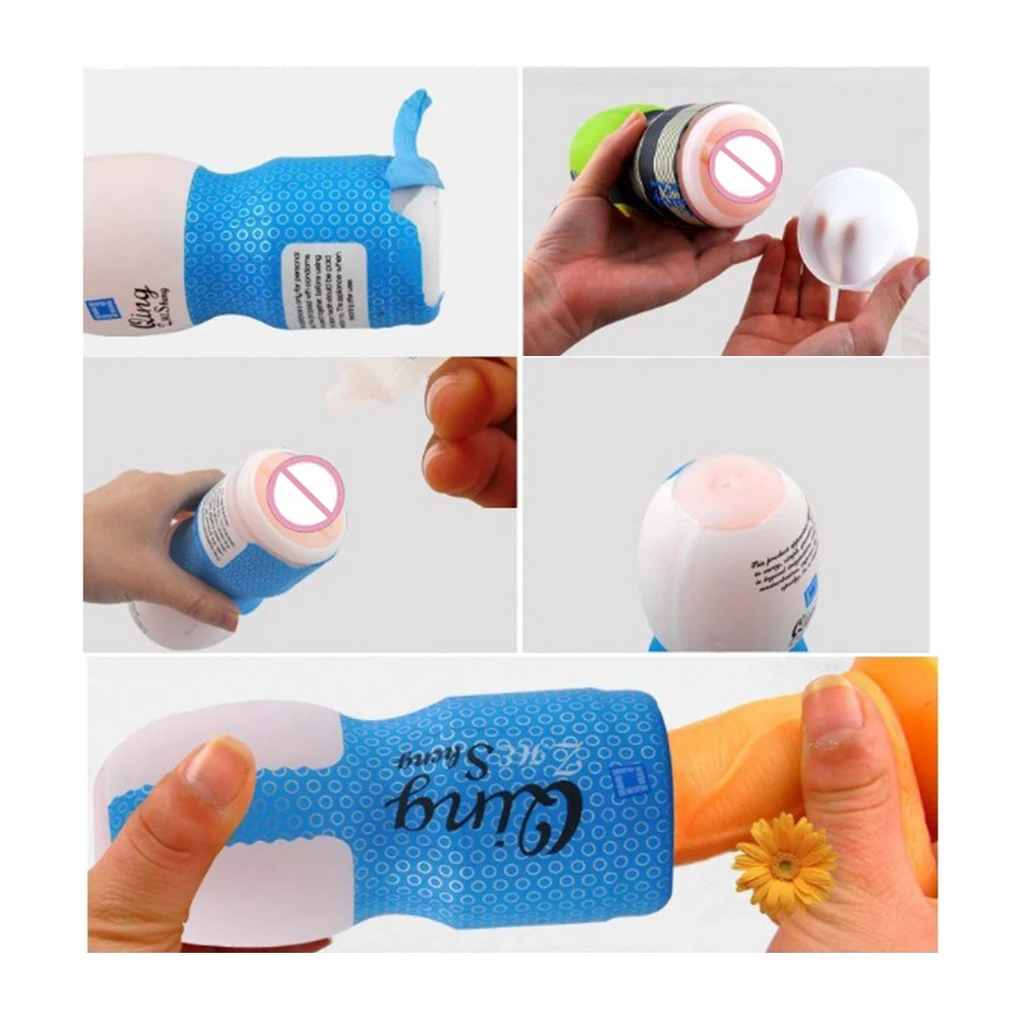 Handheld Male Masturbator Cup Pussy Deep Throat Vacuum Cup Men Massager Aircraft Cup