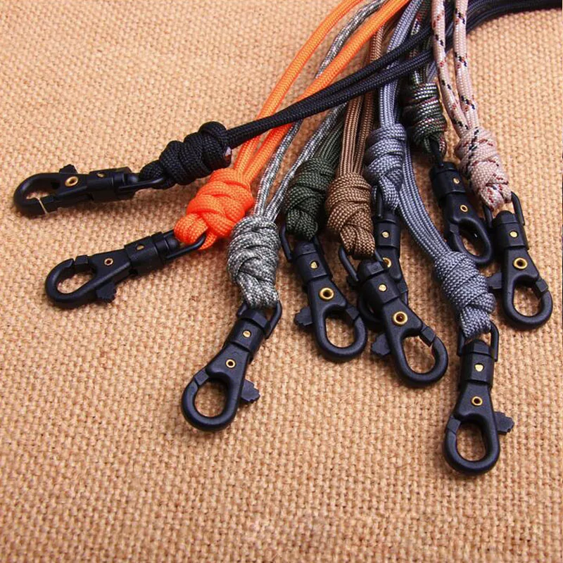 1Pc Paracord Lanyard Keychain Whistles Cord Outdoor Hanging Neck Rope  Lanyard for iPhone Camera ID Pass Card Name Badge Holder