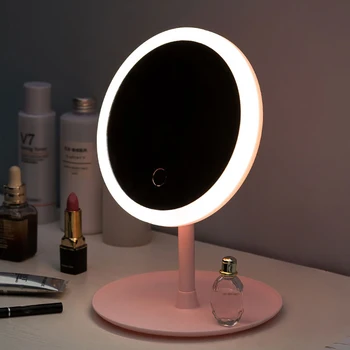 

USB Charging Makeup Mirror Natural Light Makeup Mirror Stand Touch Light Change Desktop Makeup Tools Live Selfie Light Lamp