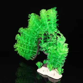 

1pc Fake Plant Artificial Beautiful Vivid Plastic Bent Tree Water Plant Decor Landscape for Aquarium Fish Tank