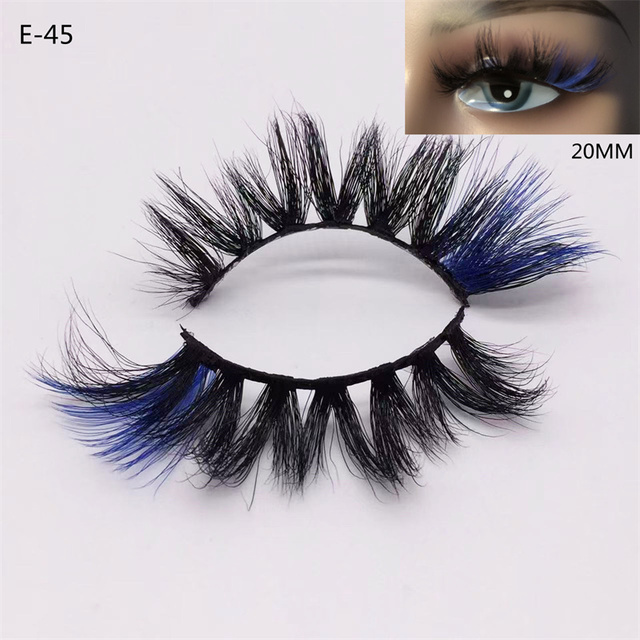3D Mink Eyelashes Colorful 100% Mink Lashes Mix Color Pink Blue Red White False Eyelashes Fluffy Soft Cilias Vendor