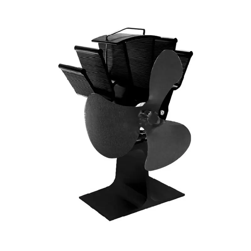 Fireplace Stove Top Fan 3 Blades Efficient Heat Distribution for Large Room U90A