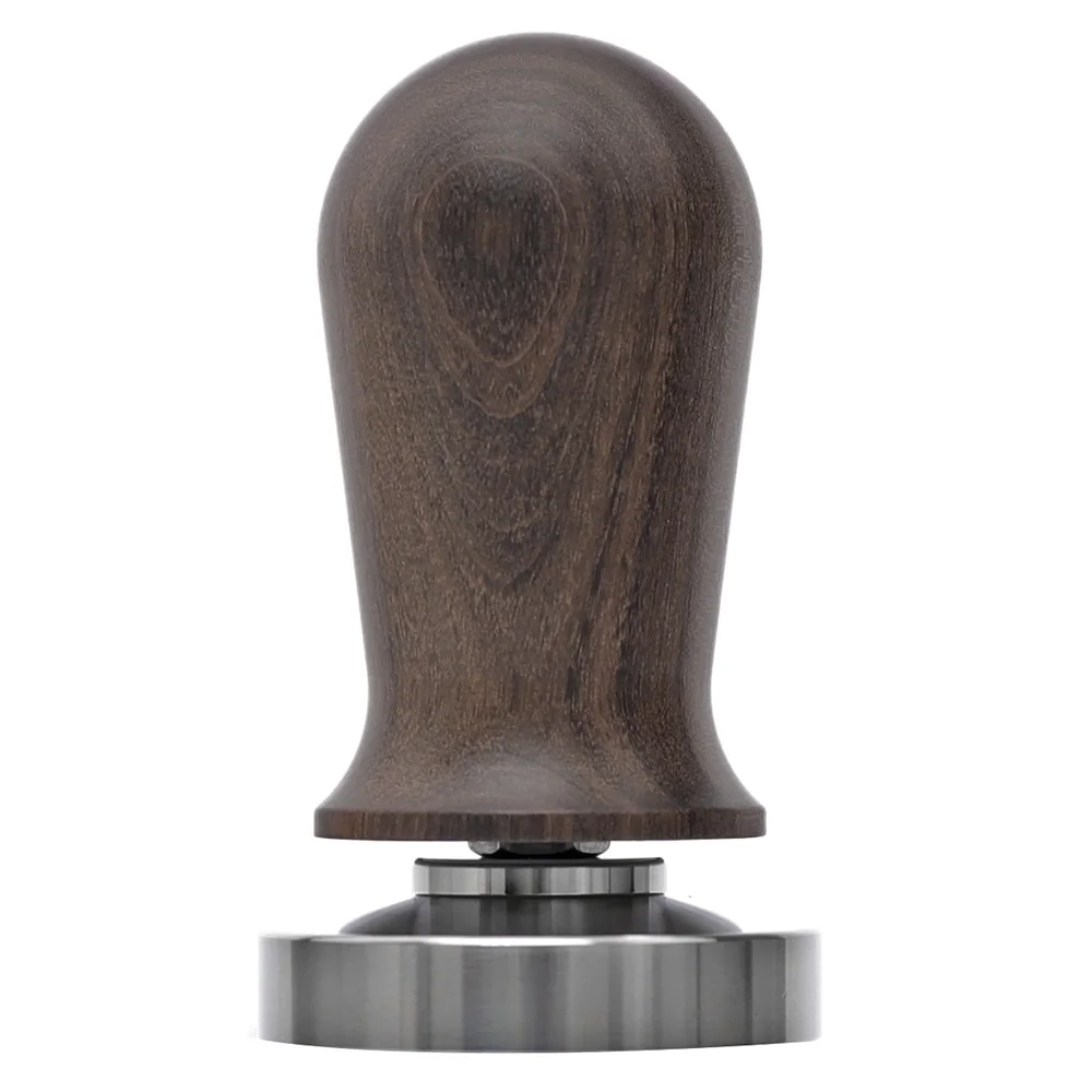 51/53/58mm Calibrated Espresso Tamper Calibrated Coffee Tamper With Spring Loaded Wooden Handle Stainless Steel Flat Base Espresso Tamper Coffee Tools Coffee Powder Press
