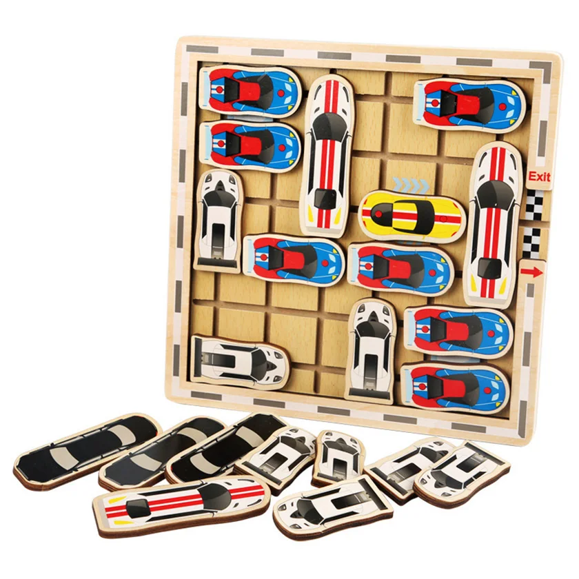 

3D Wooden Maze Montessori Toys Thinking Training Move Car Board Game Interactive Set Multilayer Puzzle Labyrinth for Kids