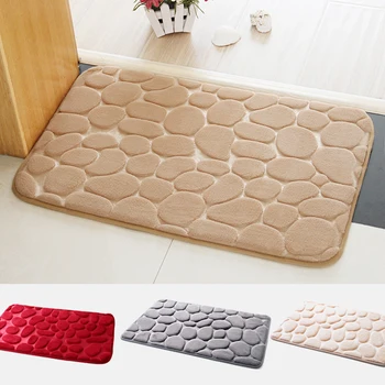 

40x60cm Toilet Bath Non-slip Mats Floor Carpet Set for Bathroom Decor Coral Fleece Bathroom Memory Foam Rug Kit