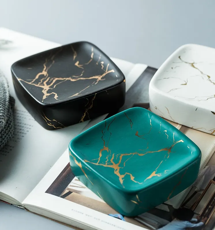 Imitation Marble Ceramic Bathroom Accessories Set Ceramic Tray Wash Kit Nordic Bathroom Supplies Gift Set
