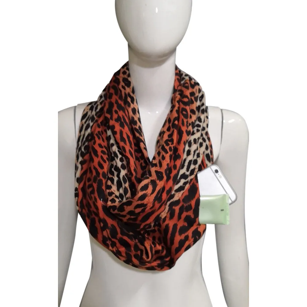 Унисекс снуд для женщин девочек легкий шарф-трансформер Бесконечность обертывание с потайной карман с молнией эластичный шарф для поездок