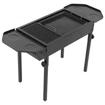 

Stainless Steel Barbecue Grill Foldable Barbecue Grill BBQ Stove Charcoal Grill Black 49x32x50cm