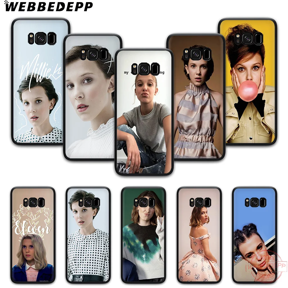WEBBEDEPP Милли Бобби коричневый мягкий чехол для телефона с изображением цветов Samsung