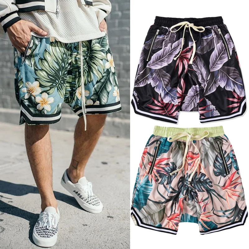American Famous High Street Brand Kanye SEASON5 Hawaii Summer Men's Shorts Oversized Streetwear Beach Pants Men Clothing | Мужская